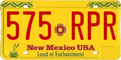 NM license plate 575RPR