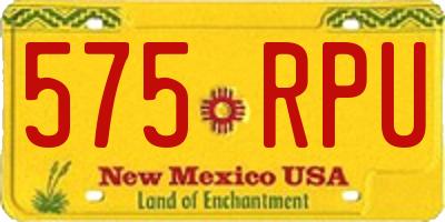 NM license plate 575RPU