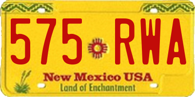 NM license plate 575RWA