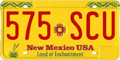 NM license plate 575SCU