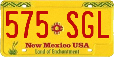 NM license plate 575SGL