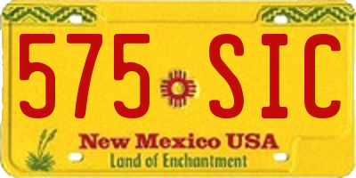 NM license plate 575SIC