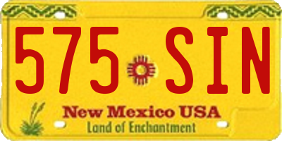 NM license plate 575SIN