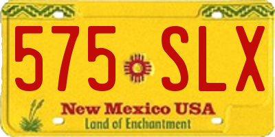 NM license plate 575SLX