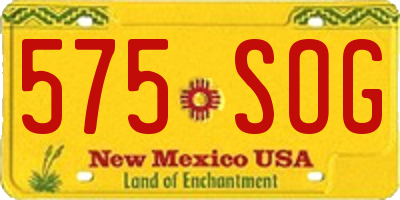 NM license plate 575SOG