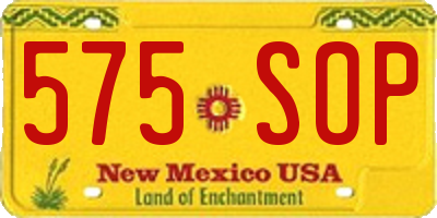 NM license plate 575SOP