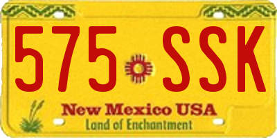 NM license plate 575SSK