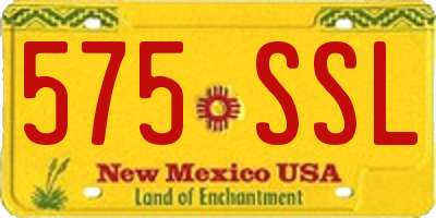 NM license plate 575SSL