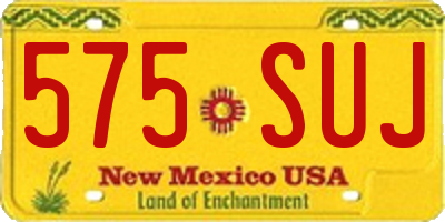 NM license plate 575SUJ