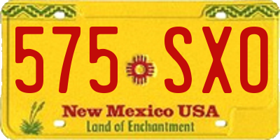 NM license plate 575SXO