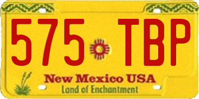 NM license plate 575TBP