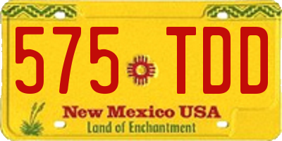 NM license plate 575TDD