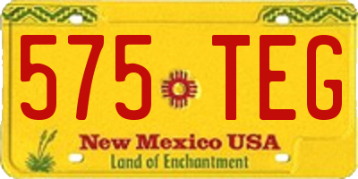 NM license plate 575TEG