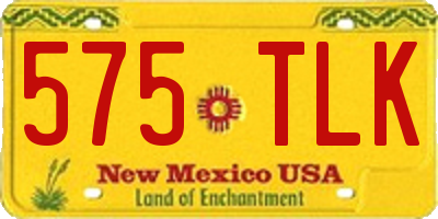 NM license plate 575TLK