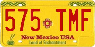 NM license plate 575TMF