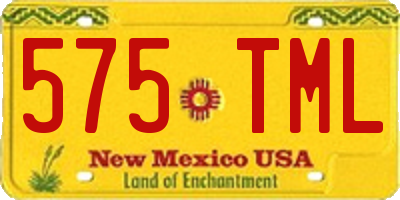 NM license plate 575TML
