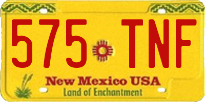 NM license plate 575TNF