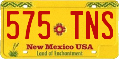 NM license plate 575TNS