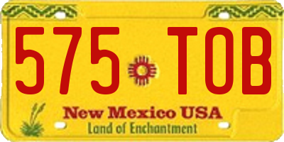 NM license plate 575TOB