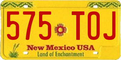 NM license plate 575TOJ