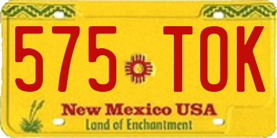 NM license plate 575TOK