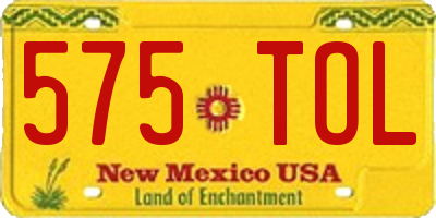NM license plate 575TOL