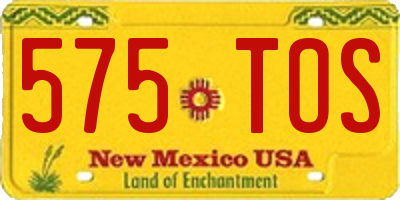 NM license plate 575TOS