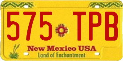 NM license plate 575TPB
