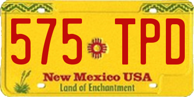 NM license plate 575TPD