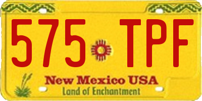 NM license plate 575TPF