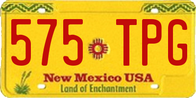 NM license plate 575TPG
