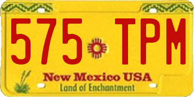 NM license plate 575TPM
