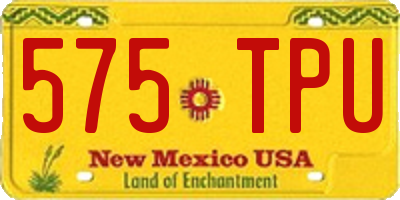 NM license plate 575TPU