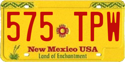NM license plate 575TPW