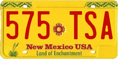 NM license plate 575TSA