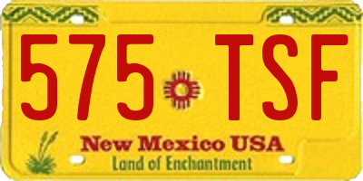 NM license plate 575TSF