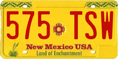 NM license plate 575TSW