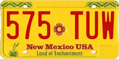 NM license plate 575TUW