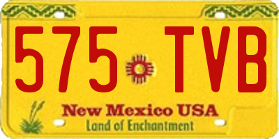 NM license plate 575TVB