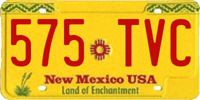 NM license plate 575TVC