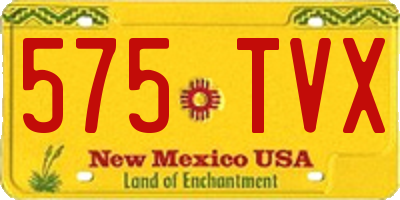 NM license plate 575TVX