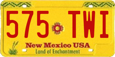 NM license plate 575TWI