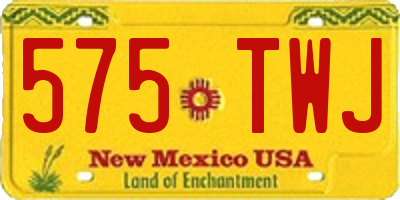 NM license plate 575TWJ