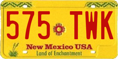 NM license plate 575TWK