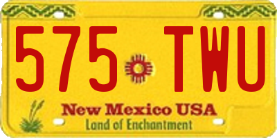 NM license plate 575TWU