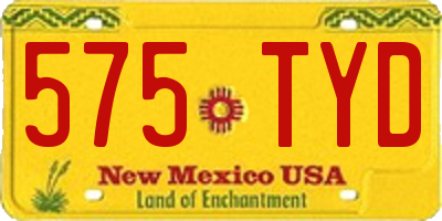 NM license plate 575TYD