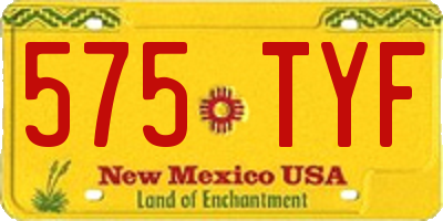 NM license plate 575TYF