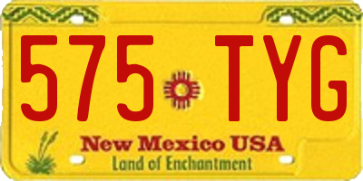 NM license plate 575TYG