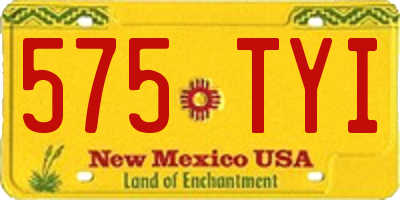 NM license plate 575TYI