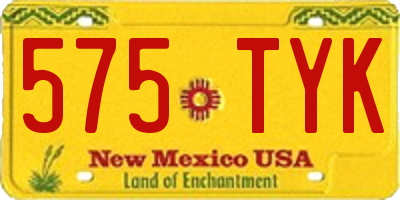 NM license plate 575TYK